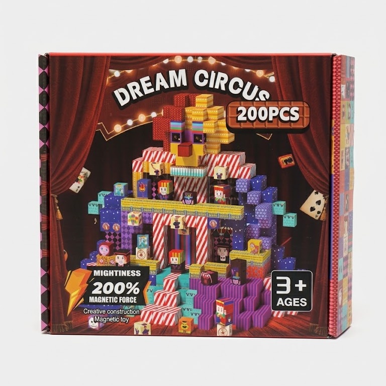 کتڵەی بلۆکی بینایی مەگناتیسی Minecraft Dream Circus – 200 پارچە