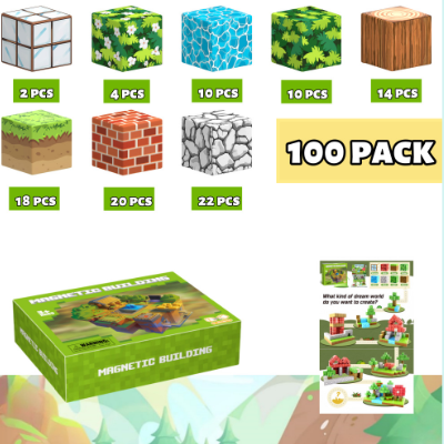 Minecraft Magnetic Building Garden Forest 100pcs