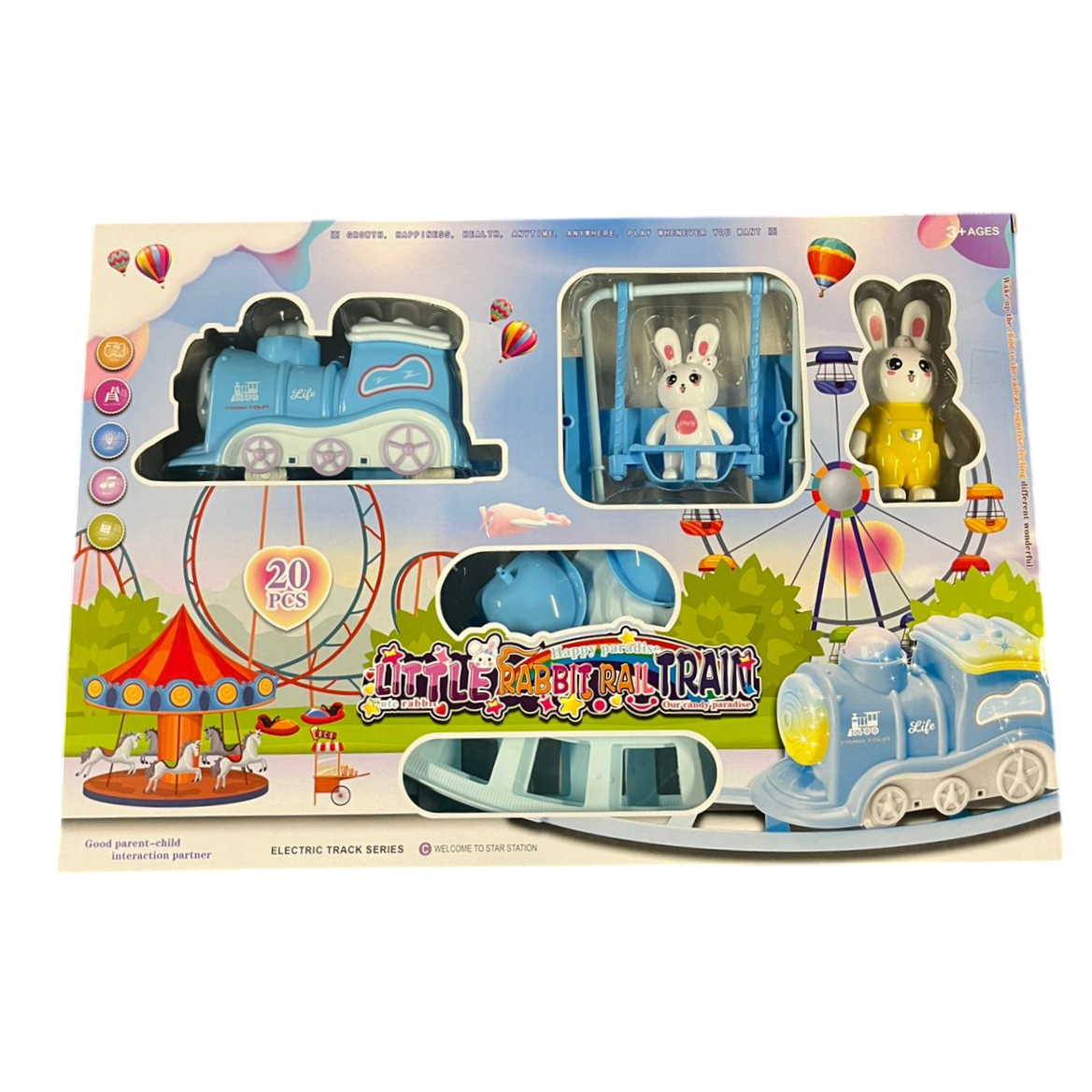 Large Rabbit Battery Train Track - Blue