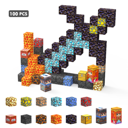 Minecraft Jianban Minerals Magnetic Building Block Set – 100 Pieces
