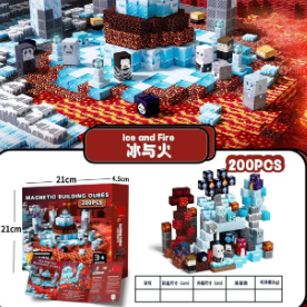 Minecraft Magnetic Building Ice and Fire Set (200 Pieces)
