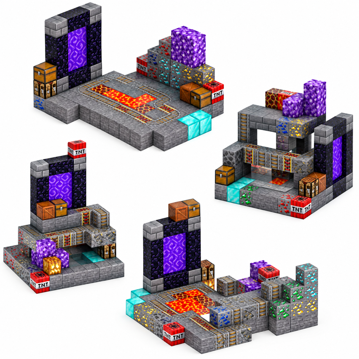 کتڵەی بلۆکی بینایی مەگناتیسی Minecraft T080 Orbital Transfer – 100 پارچە