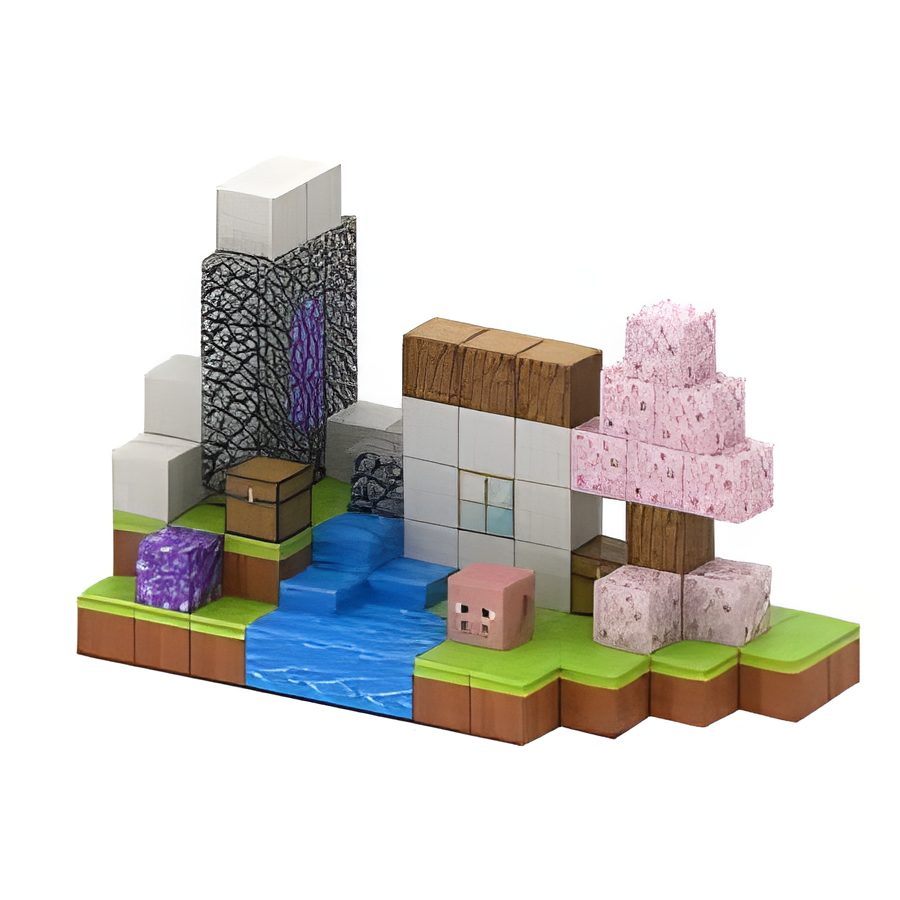 کتڵەی بلۆکی بینایی مەگناتیسی Minecraft T071 Cherry Blossom Cottage – 110 پارچە + 3 پووشپەڵی بەتەسادوف