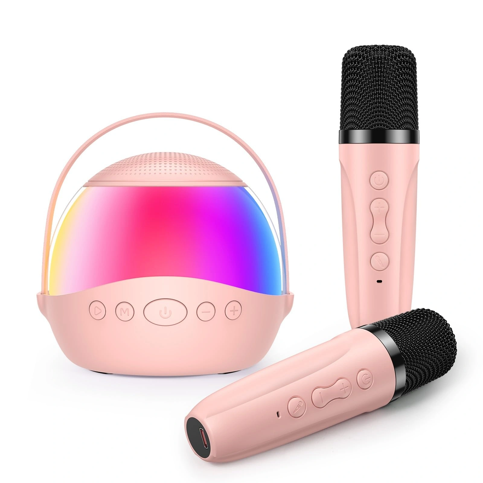 P9 Portable Bluetooth Speaker with Wireless Karaoke Microphone (Pink / White / Purple)