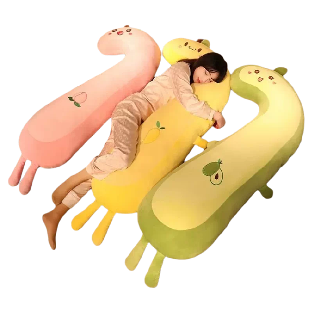 وسادة قطيفة محشوة على شكل موز طويل ومريح - 120 سم (Banana Long Body Pillow Plush)