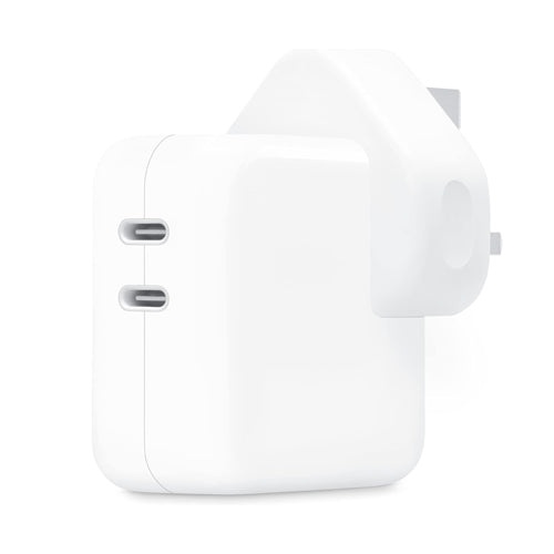 محول الطاقة الأصلي من أبل بمُنفذين USB-C بقدرة ٣٥ واط (قابس المملكة المتحدة - A2676)