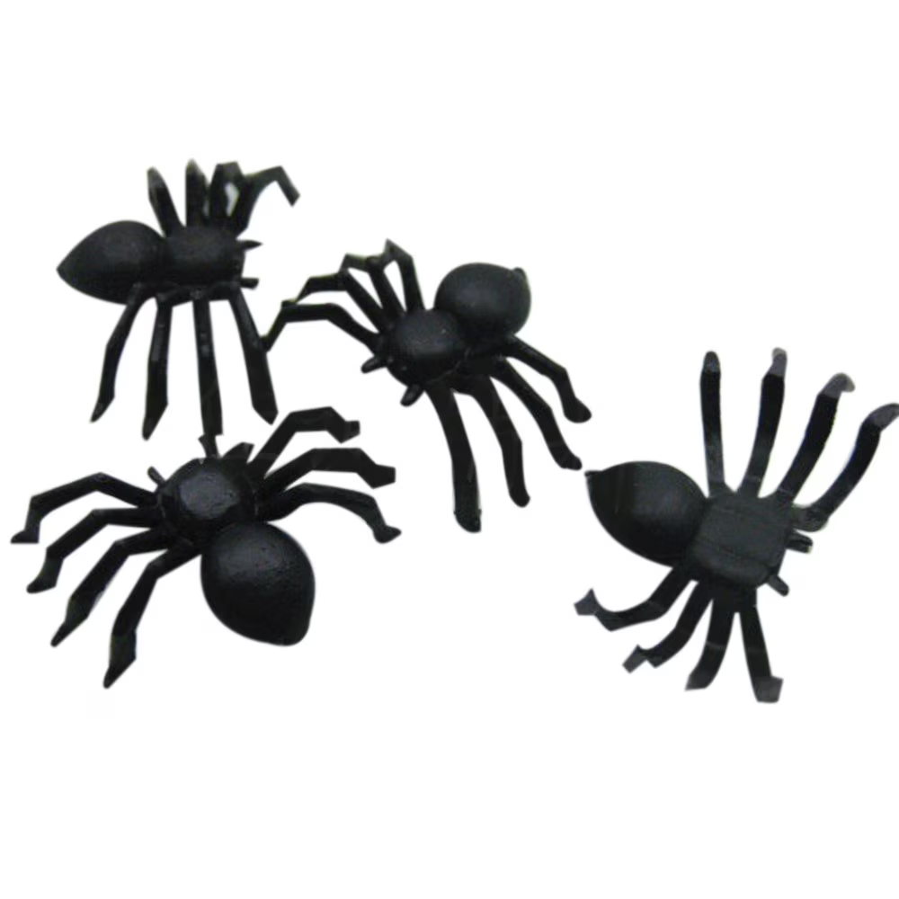 عناكب بلاستيكية مرعبة صغيرة مقاس 2 سم ألعاب مقالب للهالوين - 5 قطع (2cm Scary Plastic Spiders)