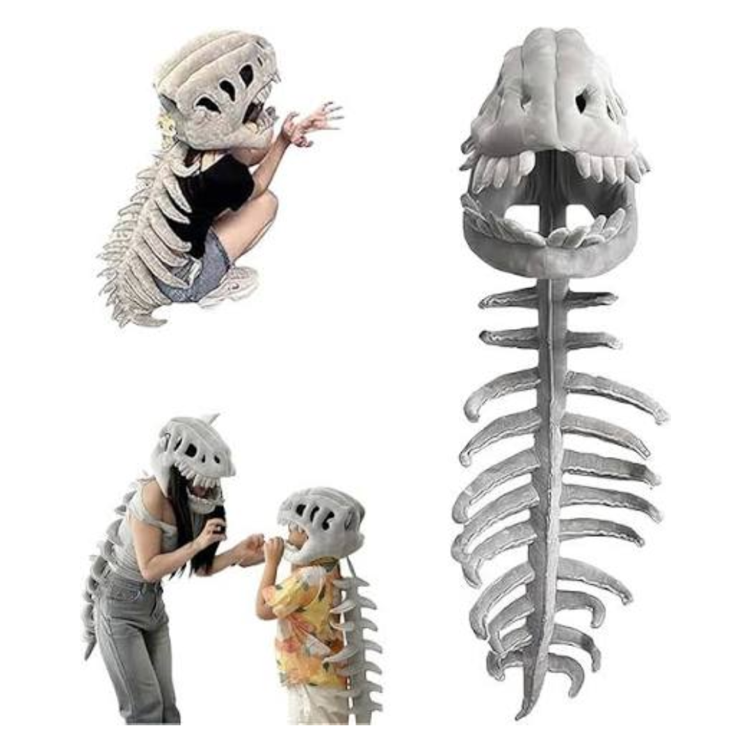 لعبة دمية قطيفة مرتدية زي عظام ديناصور - 120 سم (Dinosaur Bone Costume Plush Toy)