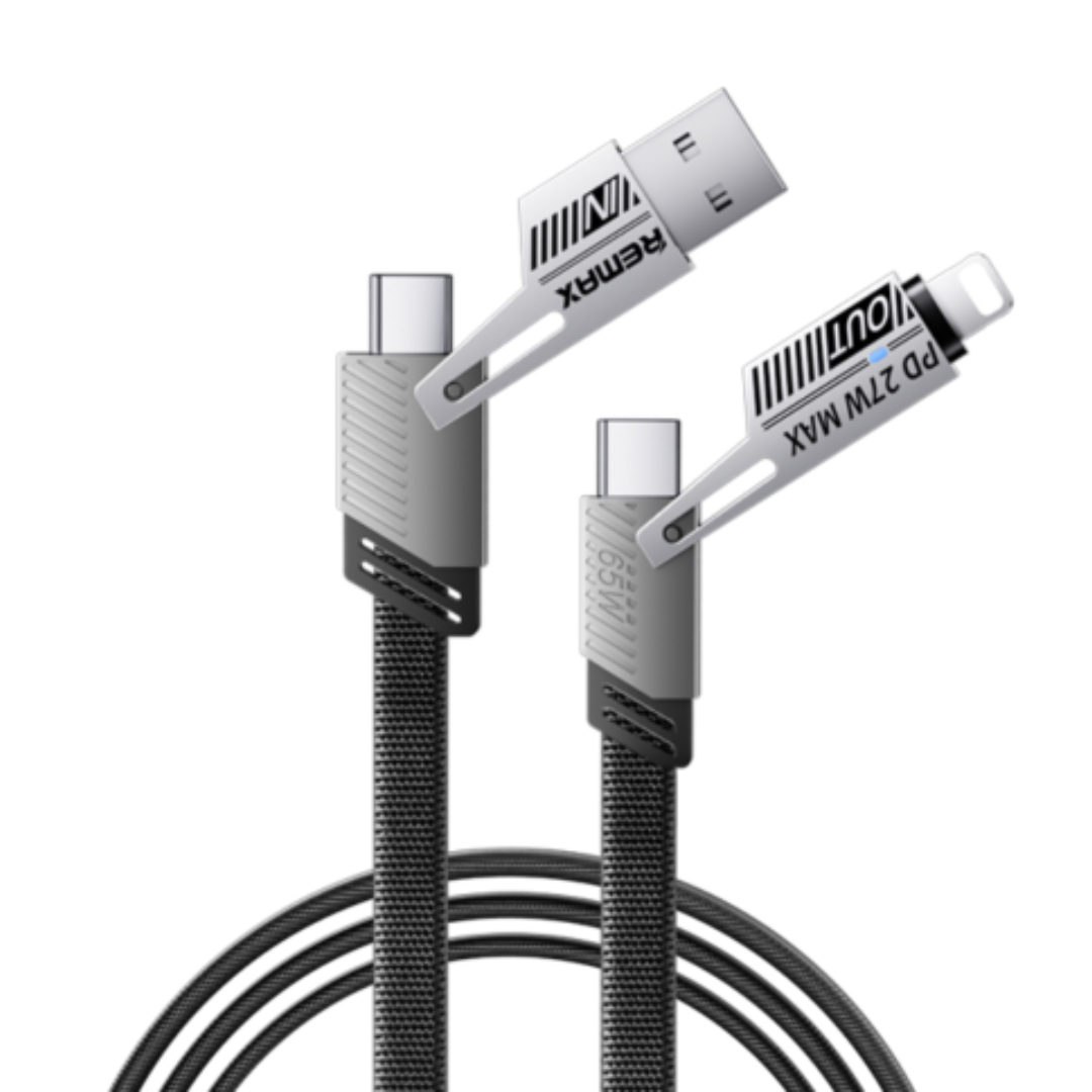 REMAX RC-C189 65W 4-in-1 Fast Charging Cable - USB/Type-C to Lightning/Type-C