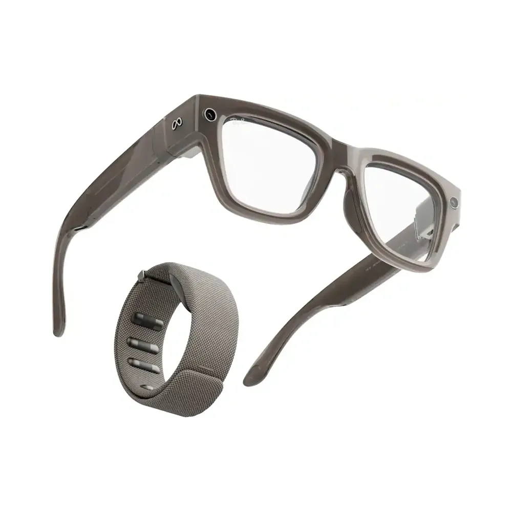 Meta - Ray-Ban Display & Neural Band | نظارات مدعمة بالذكاء الاصطناعي مزودة بشاشة مدمجة في العدسات - إطار لامع، قياسي - مقاس الحزام 3 - لون رملي