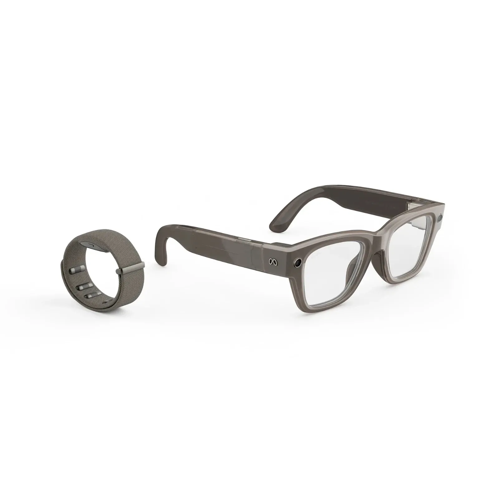 Meta - Ray-Ban Display & Neural Band | AI glasses with in-lens display - Shiny frame, large - band size 2 - Sand